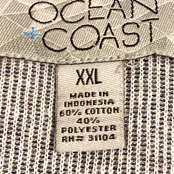 Ocean and Coast XXL Pullover Zippered Neck Blue Distressed Heather - Picture 12 of 15